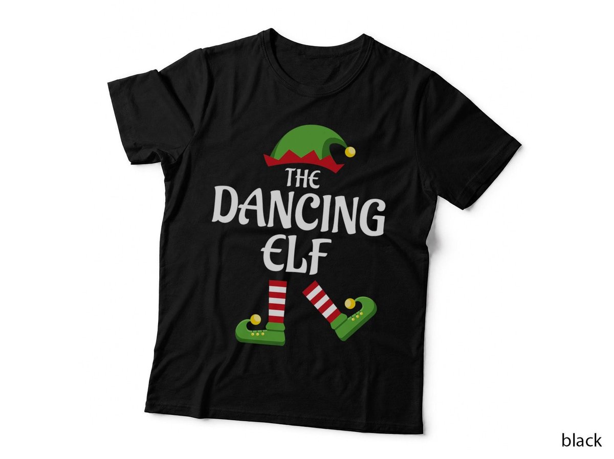 Dancing Elf Family Matching Group Christmas Party T-Shirt