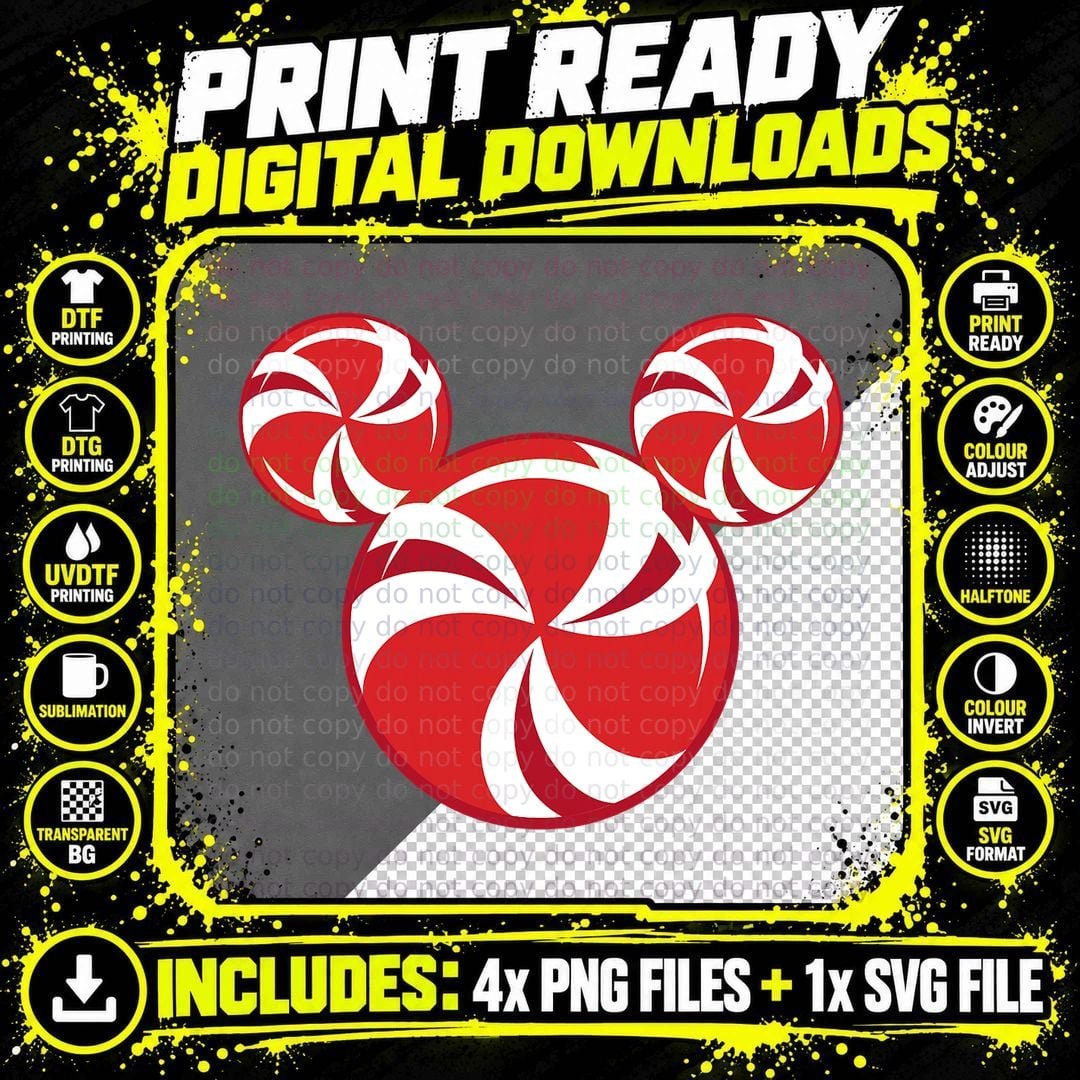 Disney Christmas Candy T-Shirt Png SVG Digital Bundle