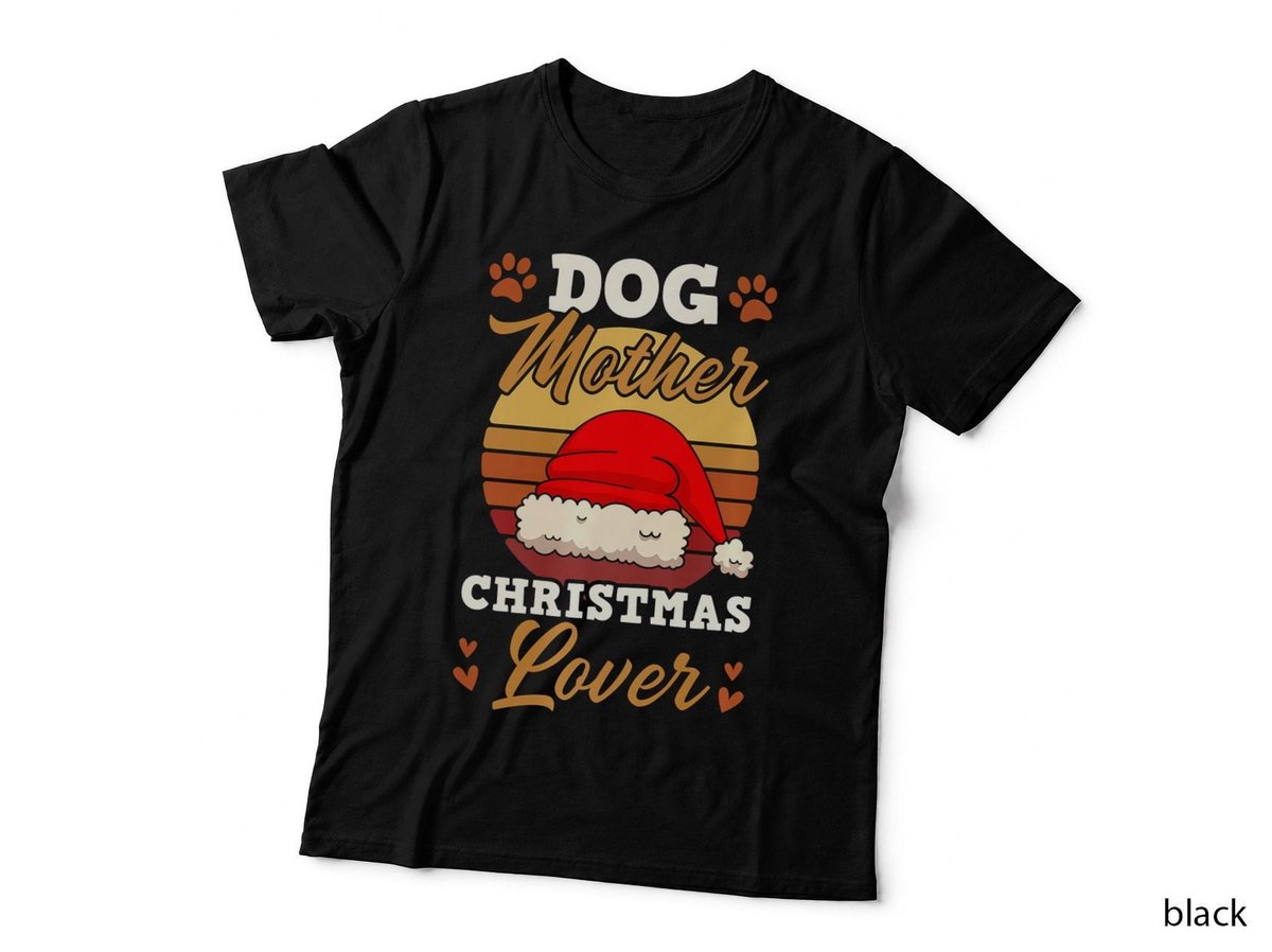 Dog Mother Christmas Mother Retro Vintage Style Christmas T-Shirt