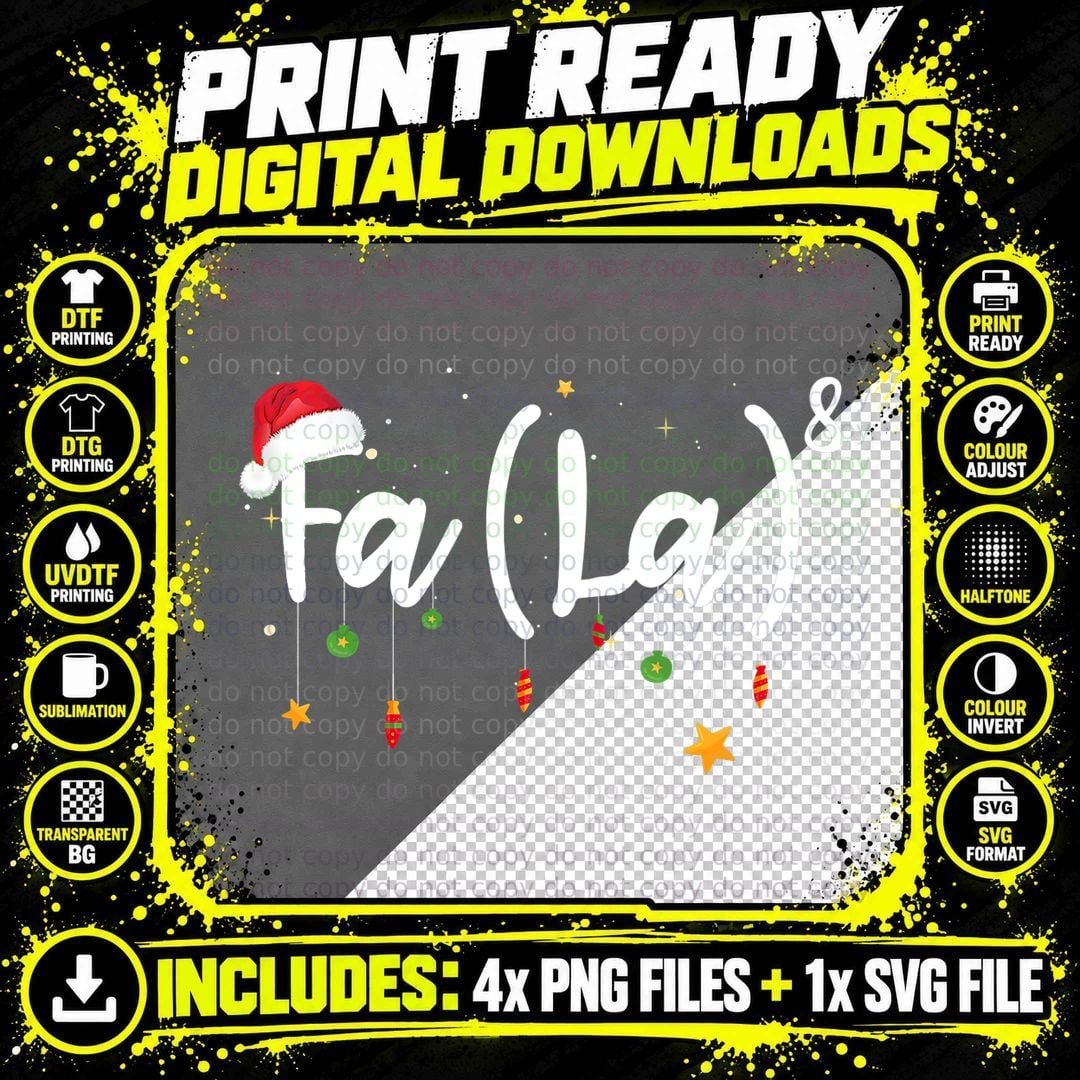 FA (La)8 Funny Christmas Santa Fa La Math T-Shirt Png SVG Digital Bundle