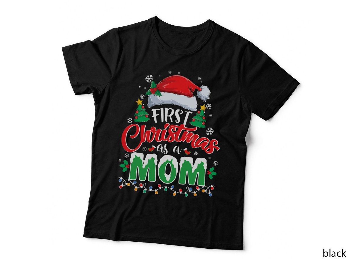 First Christmas as a Mom Matching Wife Husband New Mommy T-Shirt