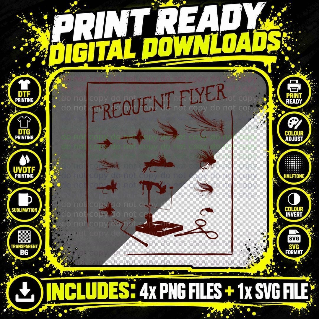 Fly Fishing Tying Funny Fisherman Christmas Fathers Day Png SVG Digital Bundle