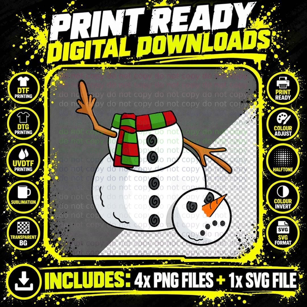 Funny & Naughty Headless Snowman Adult Humor Ugly Png SVG Digital Bundle