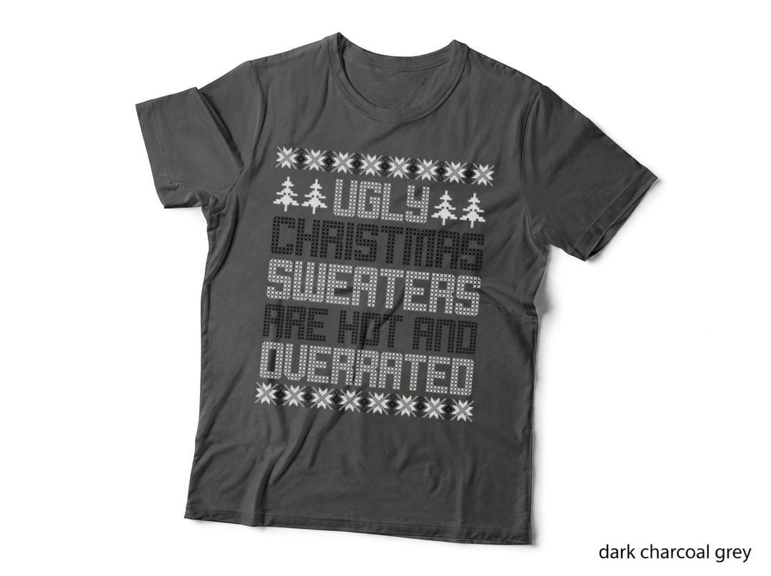 Funny Christmas Shirt Ugly Sweater Party Hot & Overrated Kid T-Shirt