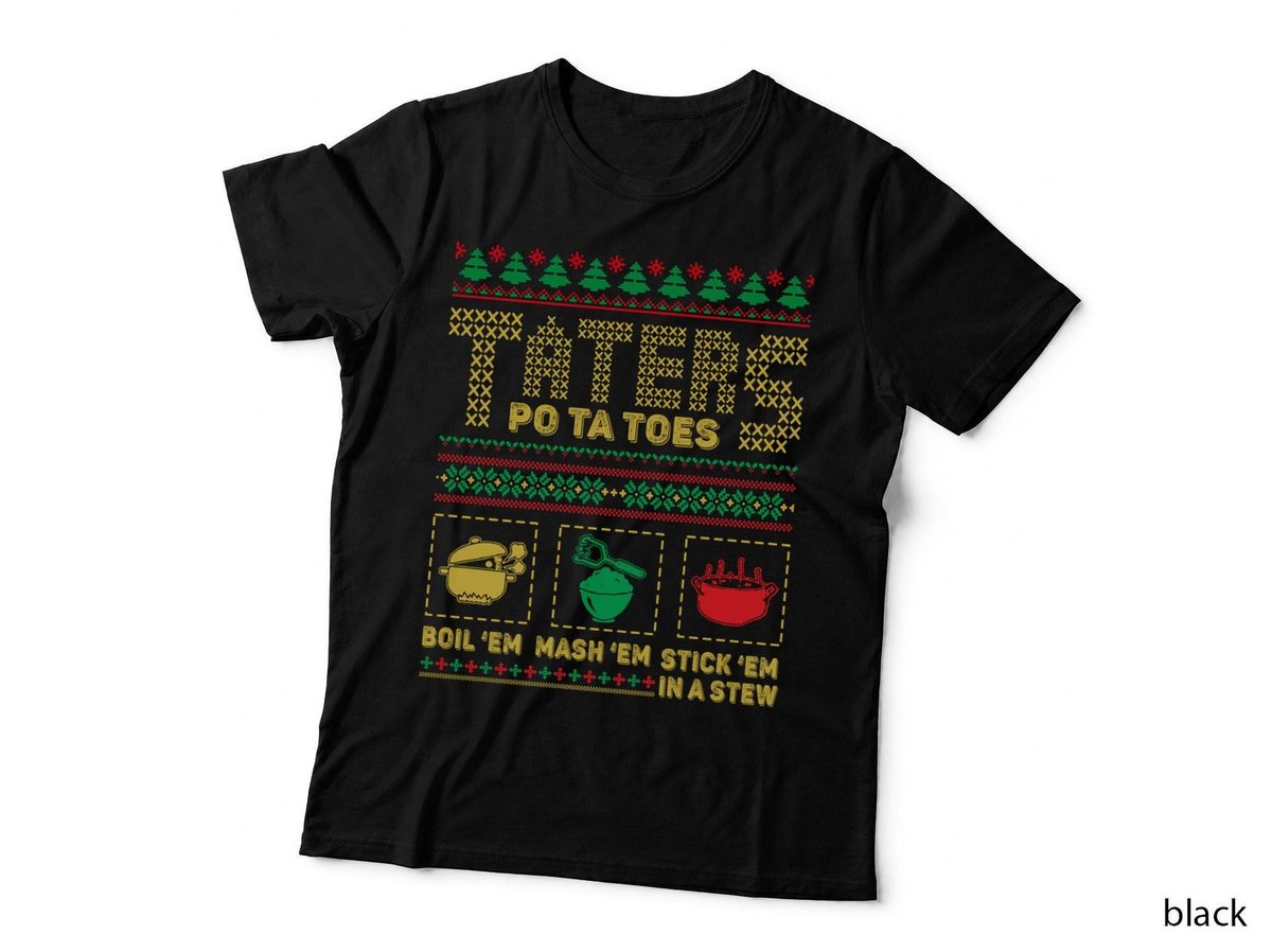 Funny Christmas Taters Potatoes Ugly Christmas Sweater Pullover Hoodie T-Shirt