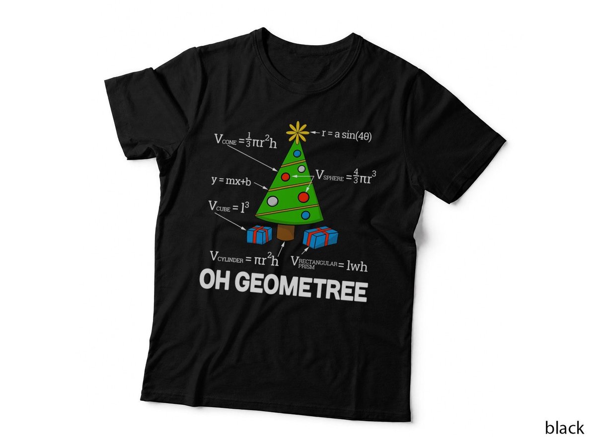Funny Math Geometry Christmas Tree Geometree Teacher Shirt T-Shirt
