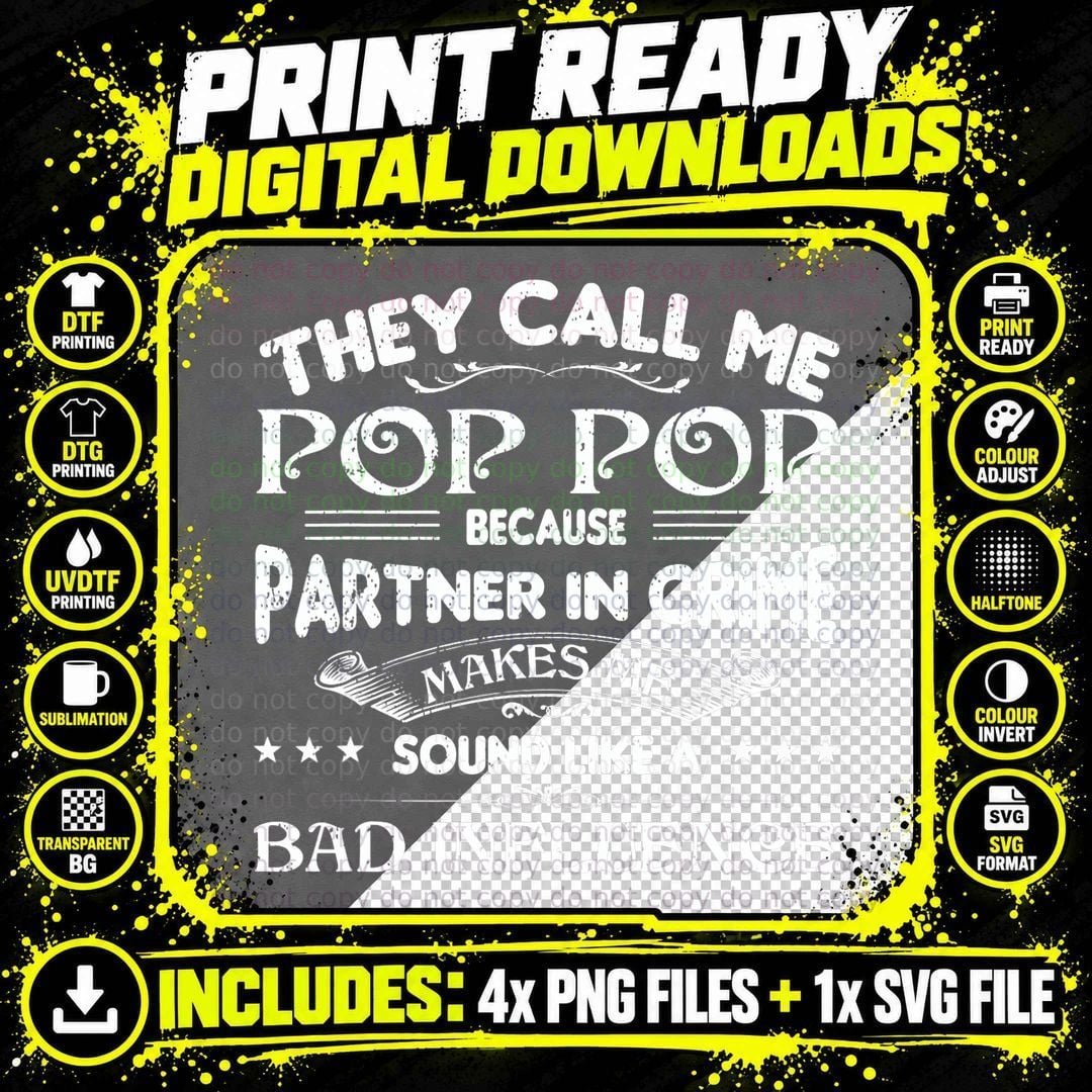 Funny Pop Pop Dad Shirt Valentine Fathers Day Christmas Png SVG Digital Bundle