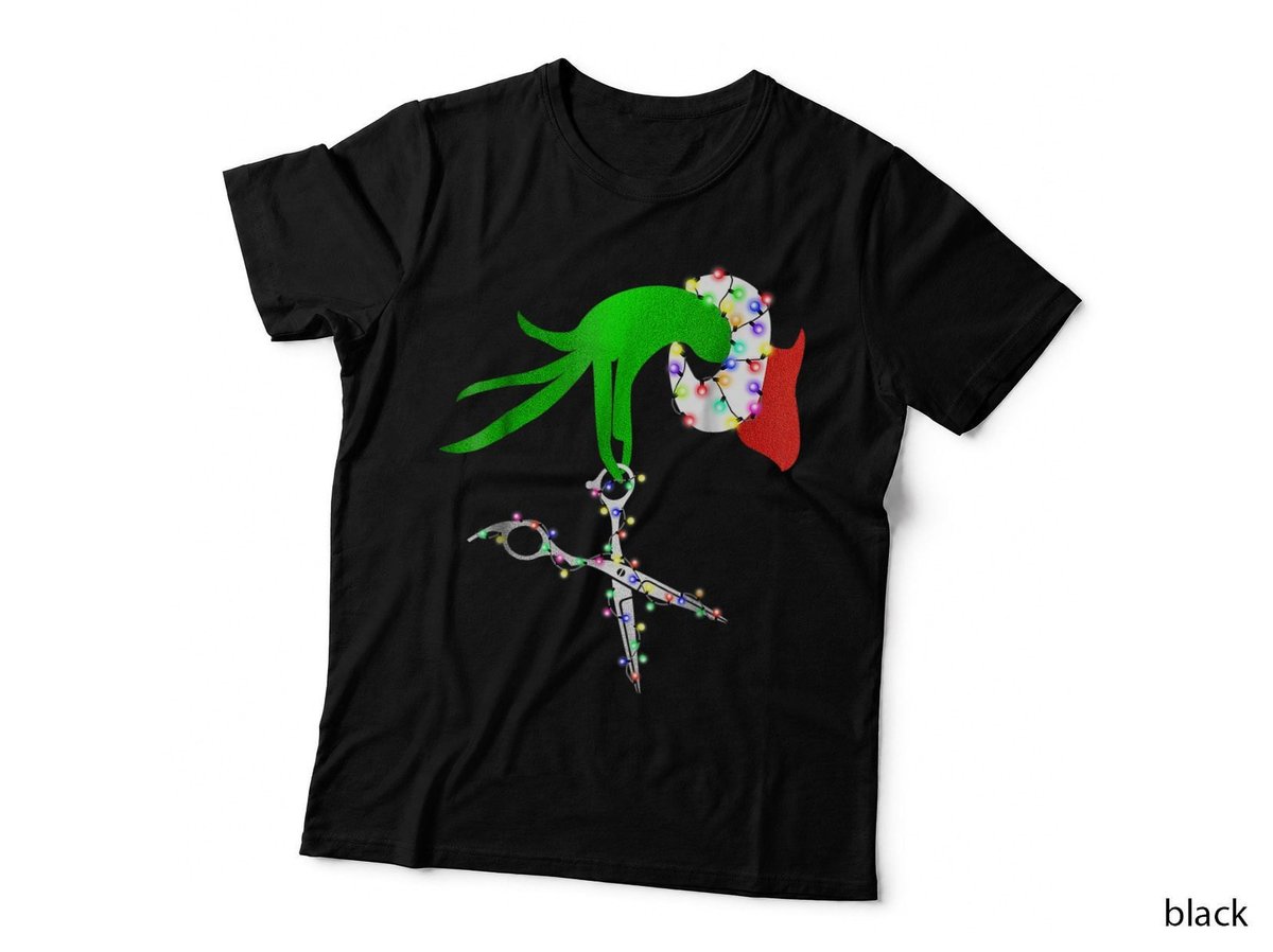 Funny Scissor Hairstylist Santa Christmas Hair Stylist Xmas T-Shirt