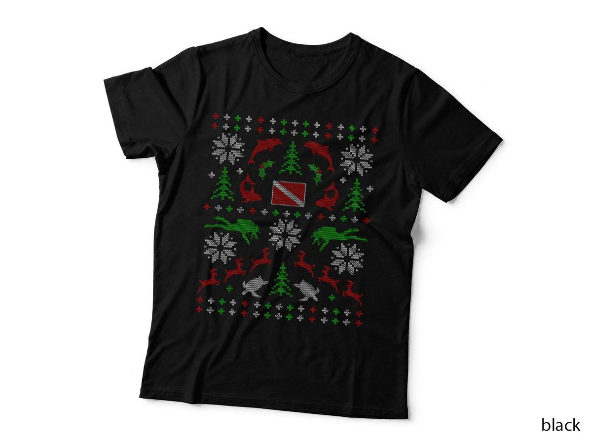 Funny Scuba Diving Dive Ugly Christmas Sweater Diver Party T-Shirt