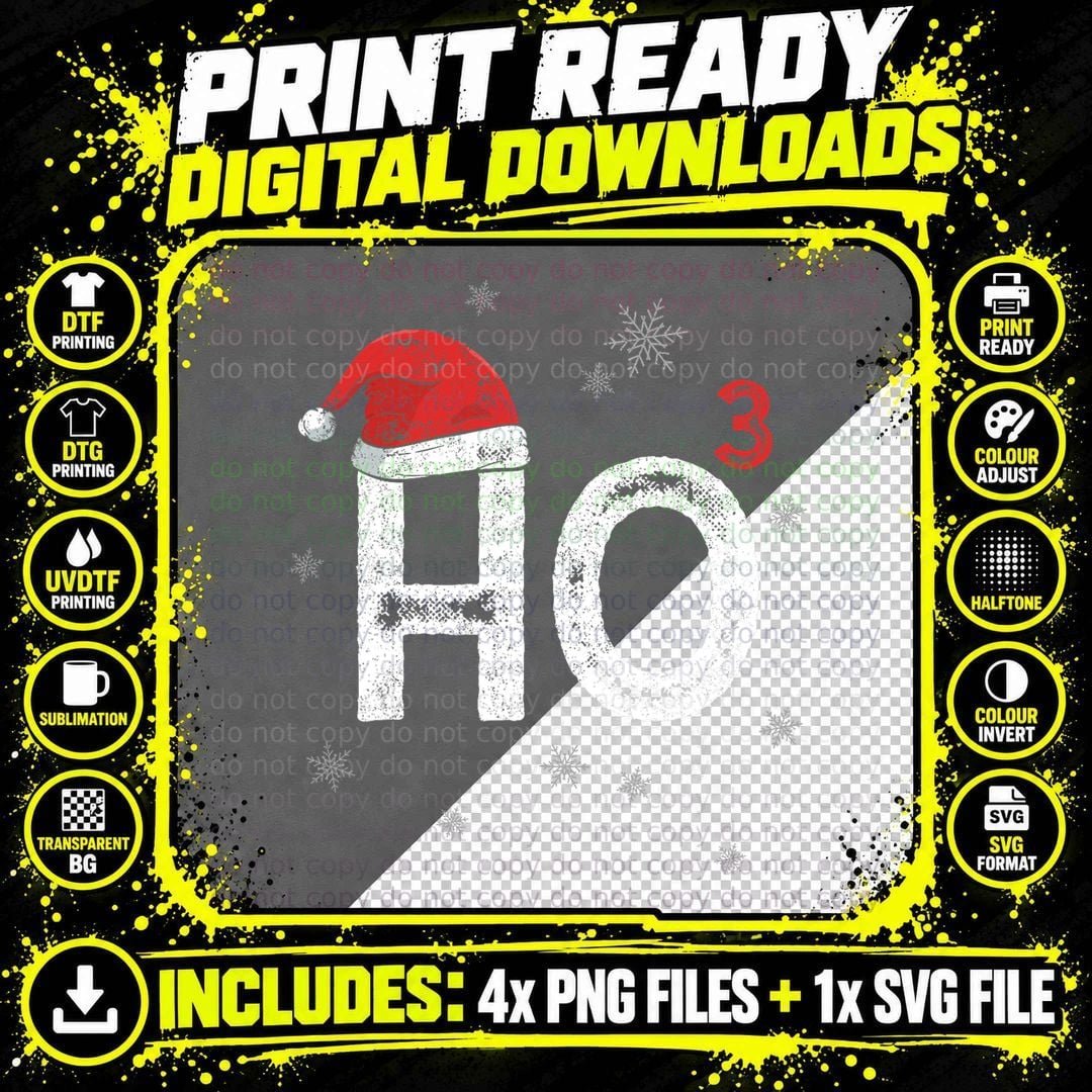 Funny Ugly Christmas Santa Ho Ho Ho T-Shirt Png SVG Digital Bundle