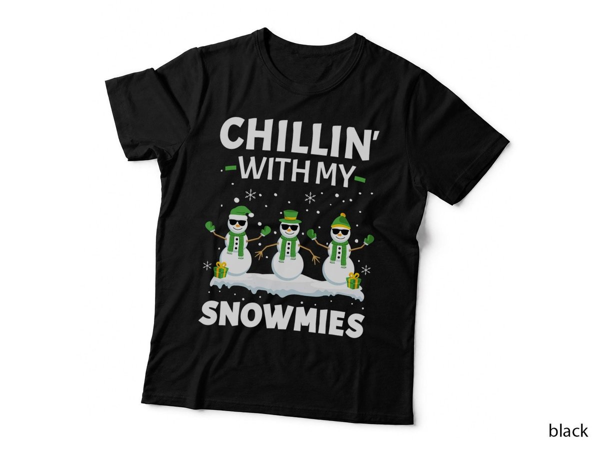 Funny Xmas Pajama Ugly Christmas Chillin with My Snowmies T-Shirt