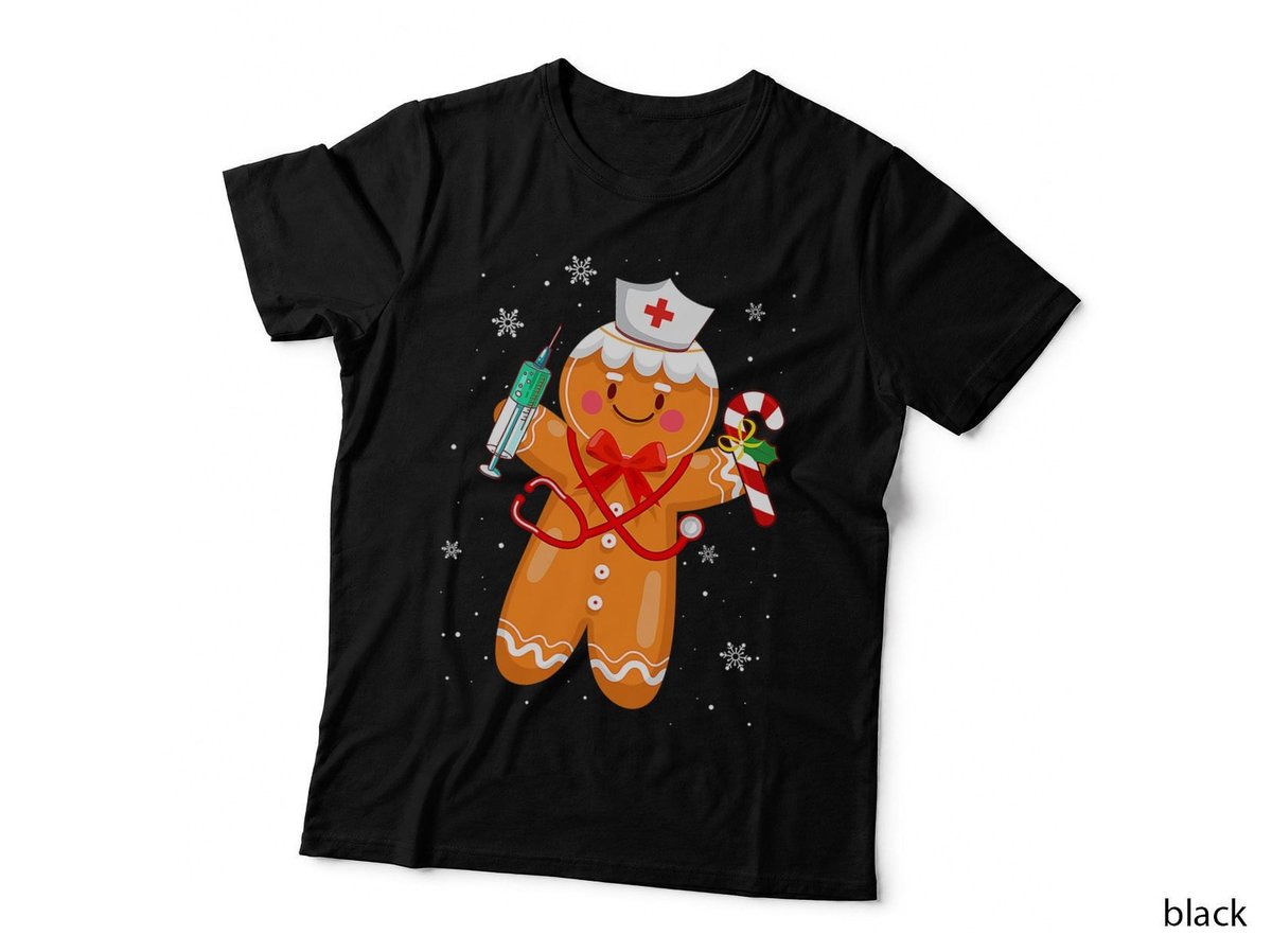 Gingerbread Nurse Christmas Cookies Baking Nursing Costume T-Shirt