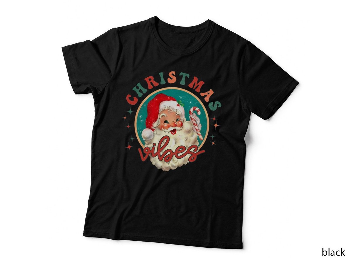 Groovy Vintage Santa Claus Christmas African Santa Black Kid T-Shirt