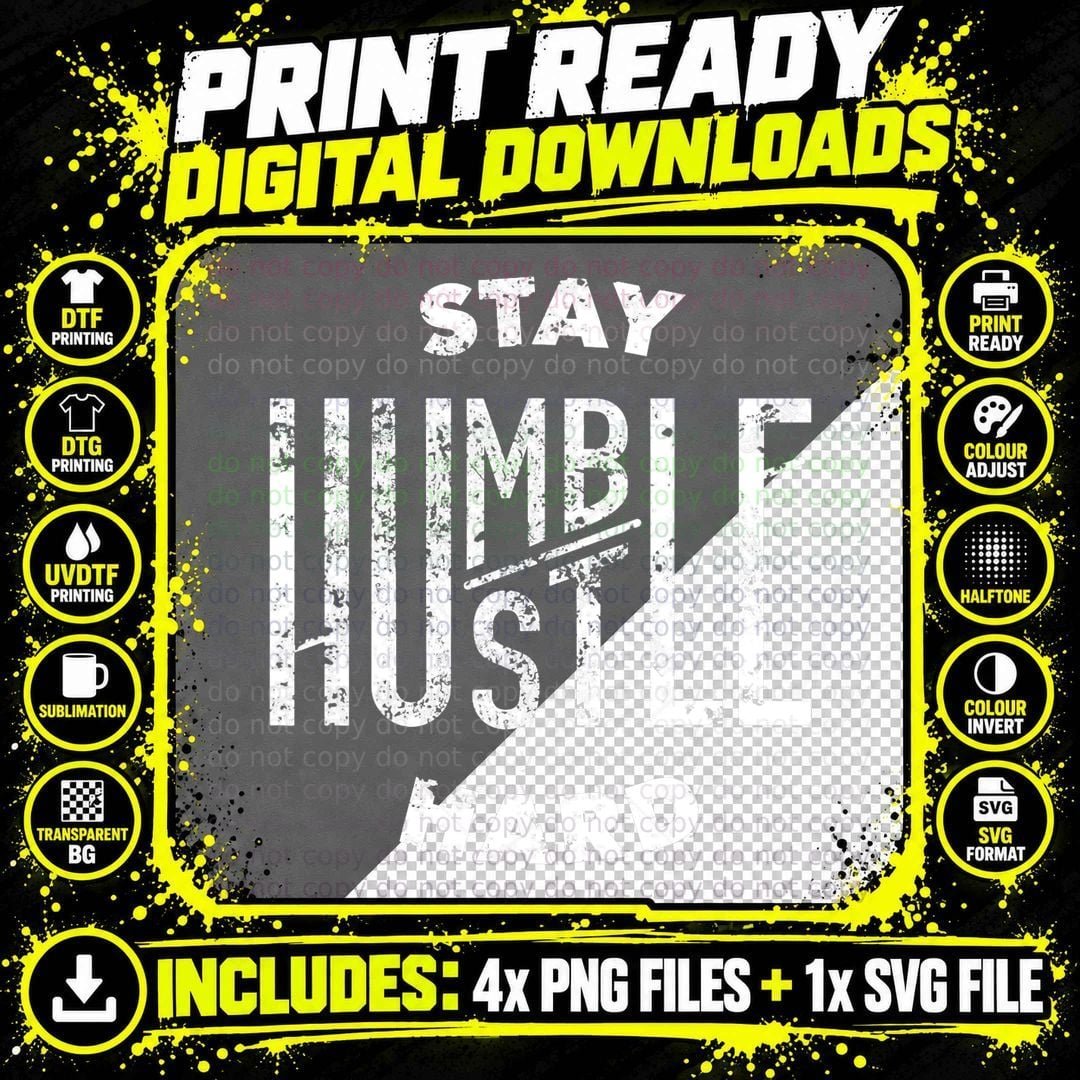 Hustler Hip Hop Lover Stay Humble Hustle Hard Christmas Png SVG Digital Bundle