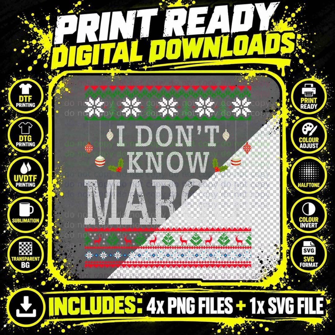 I Don't Know Margo Ugly Christmas Sweater Funny Gift Png SVG Digital Bundle