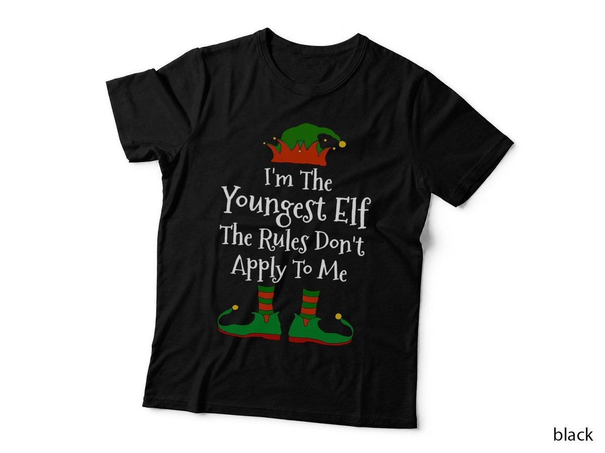 I'm the Youngest Elf Family Matching Funny Christmas T-Shirt