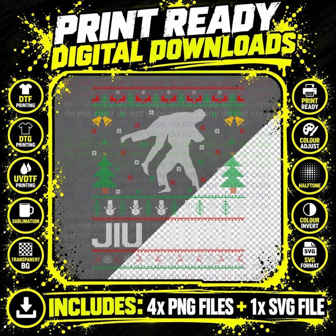 Jiu Jitsu Martial Art Lover Xmas Ugly Jiu Jitsu Png SVG Digital Bundle