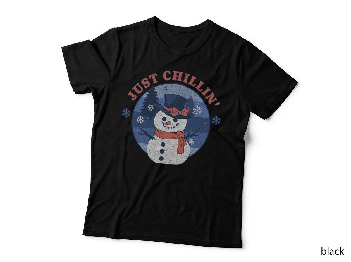 Just Chillin' Snowman Vintage Winter Seasonal Christmas T-Shirt