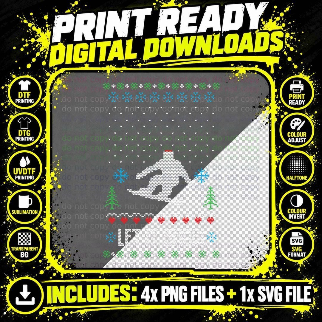 Let It Snow - Funny Ugly Christmas Apparel Png SVG Digital Bundle