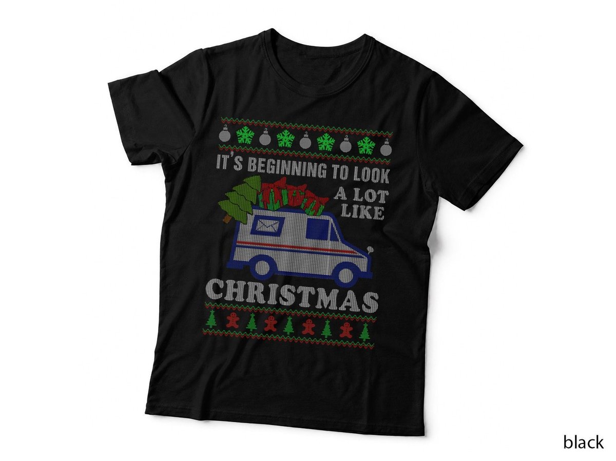 Look a Lot Like Christmas Ugly Sweater Xmas Postal Worker T-Shirt