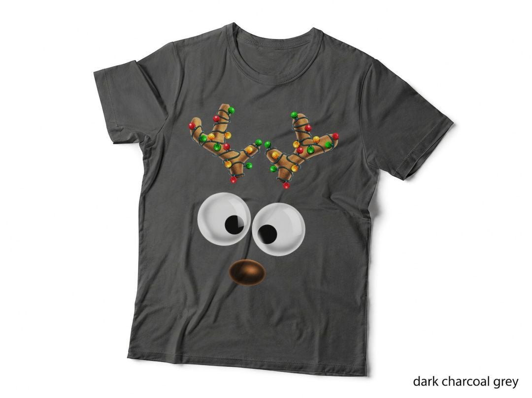 Matching Family Christmas Reindeer Face Christmas Gift Kids T-Shirt