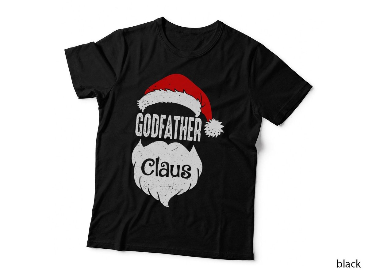 Mens Godfather Claus Santa Vintage Funny Christmas Matching, Gift T-Shirt