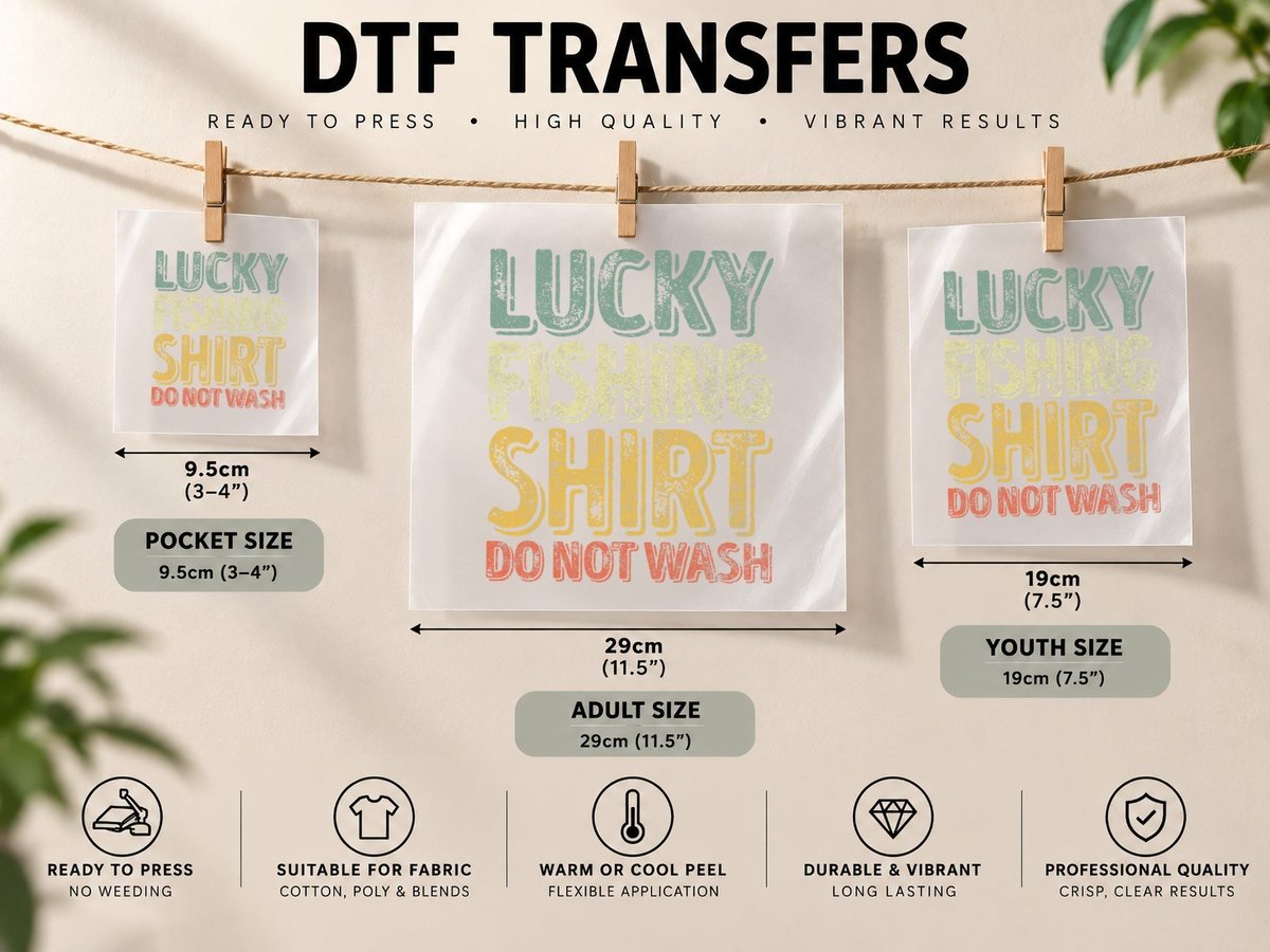 Mens Lucky Fishing Do Not Wash Fisherman Christmas DTF Transfer Iron On