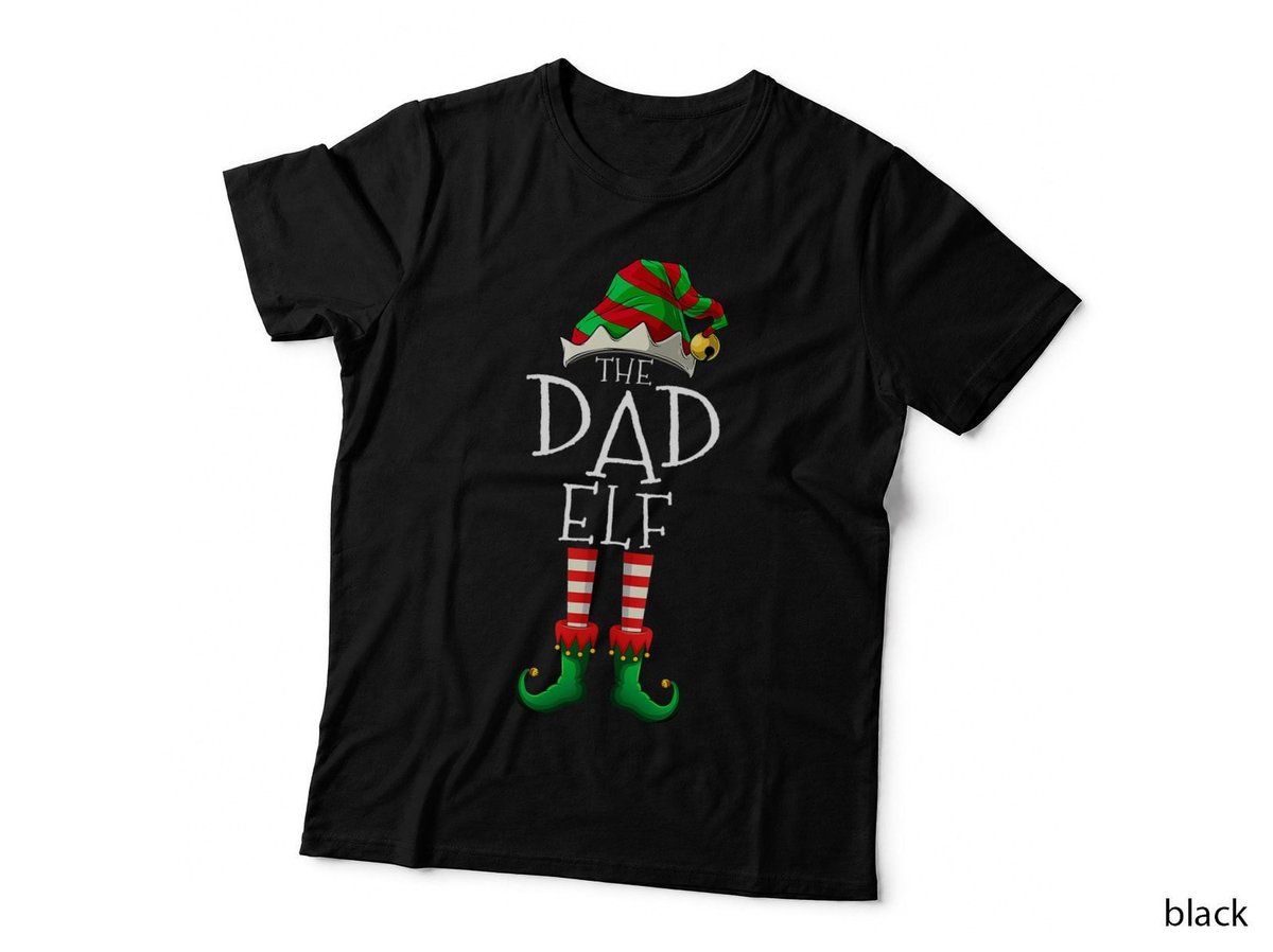 Mens the Dad Elf Christmas Family Matching Pajama T-Shirt