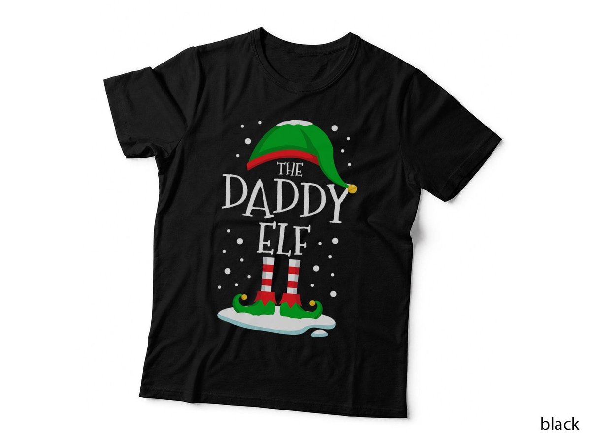 Mens the Daddy Elf Christmas Family Matching Xmas Dad Group Funny T-Shirt