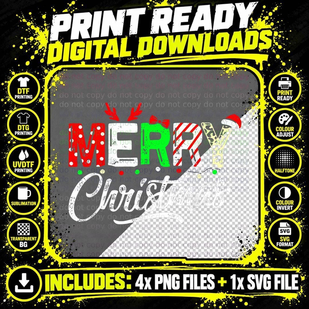 Merry Christmas Matching Family Christmas Men Women Png SVG Digital Bundle