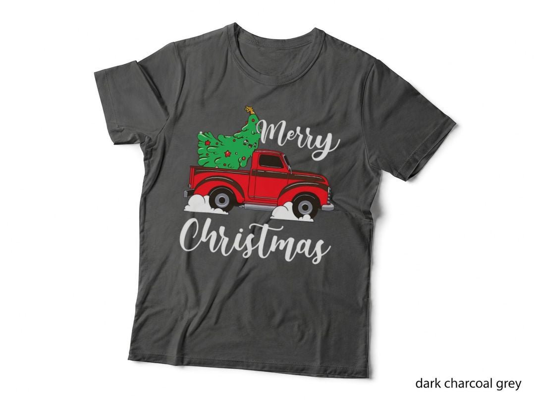 Merry Christmas Tree Vintage Red Truck Family Pajamas T-Shirt