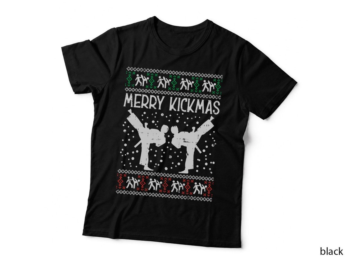 Merry Kickmas Ugly Christmas Karate Jiu Jitsu Martial Gift T-Shirt