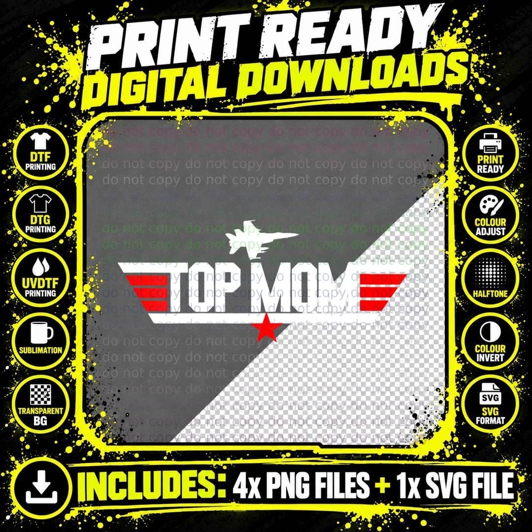 Mother's Day Birthday Christmas for Top Mom Holiday Gift Png SVG Digital Bundle