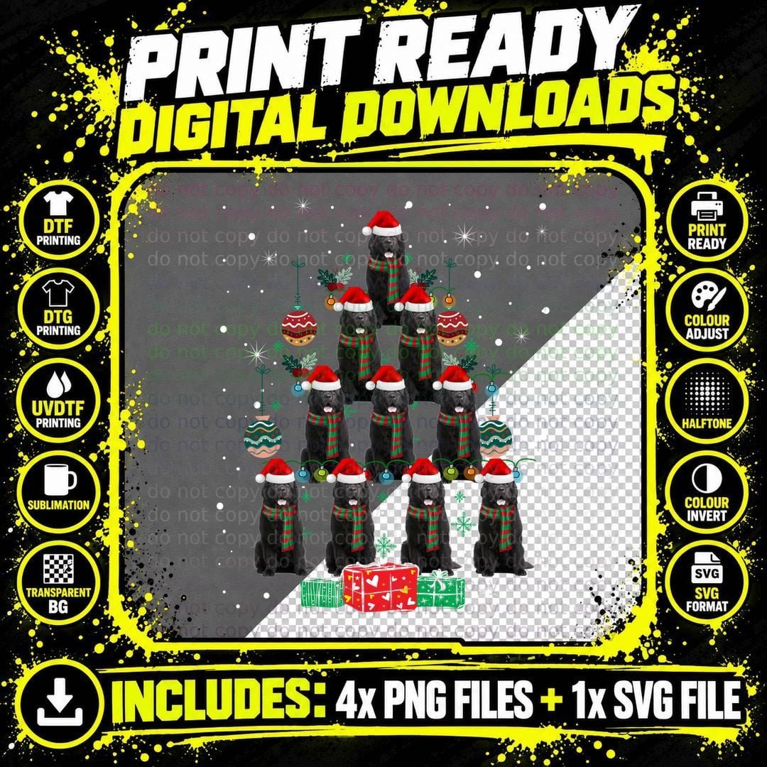 Newfoundland Christmas Tree T-Shirt Png SVG Digital Bundle