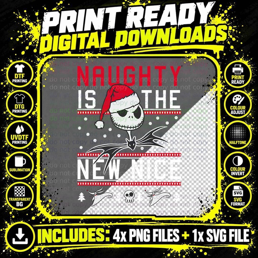 Nightmare Before Christmas Nice Jack T-Shirt Png SVG Digital Bundle