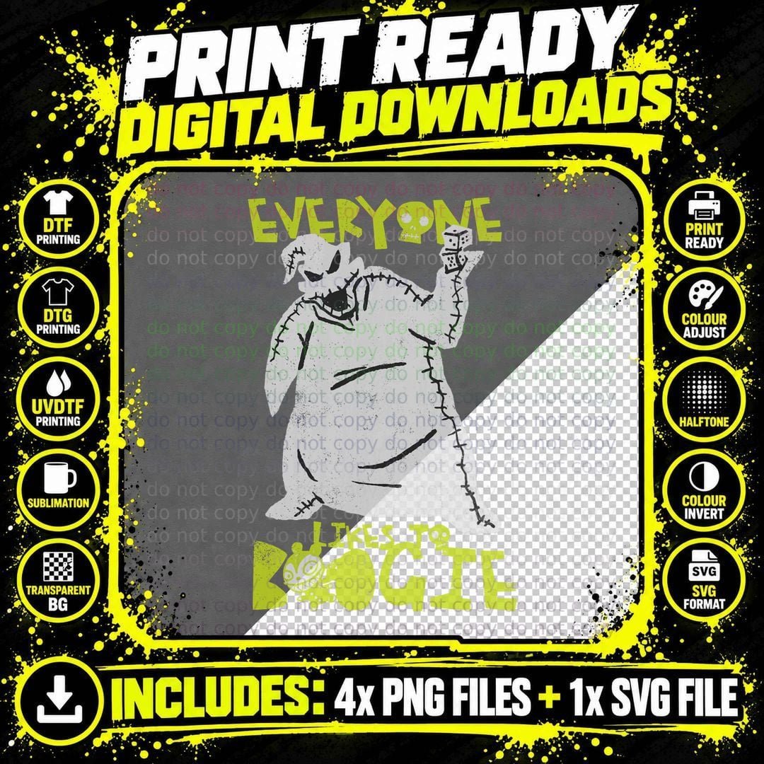 Nightmare Before Christmas Oogie Boogie T-Shirt Png SVG Digital Bundle
