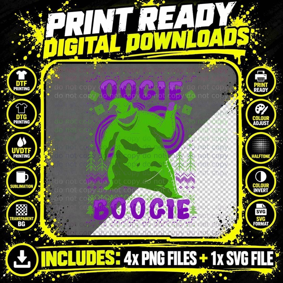Nightmare Before Christmas Oogie Boogie Ugly Sweater Png SVG Digital Bundle