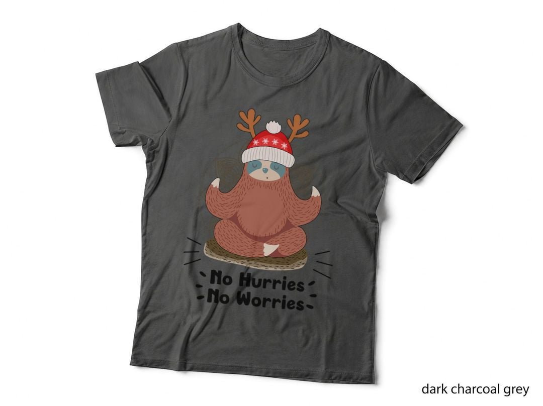 No Hurries No-Worries Yoga Sloth Outfit for Merry Christmas T-Shirt