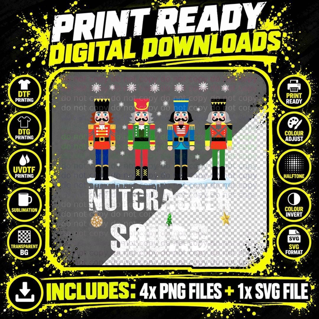 Nutcracker Squad Ballet Dance Matching Family Christmas Png SVG Digital Bundle