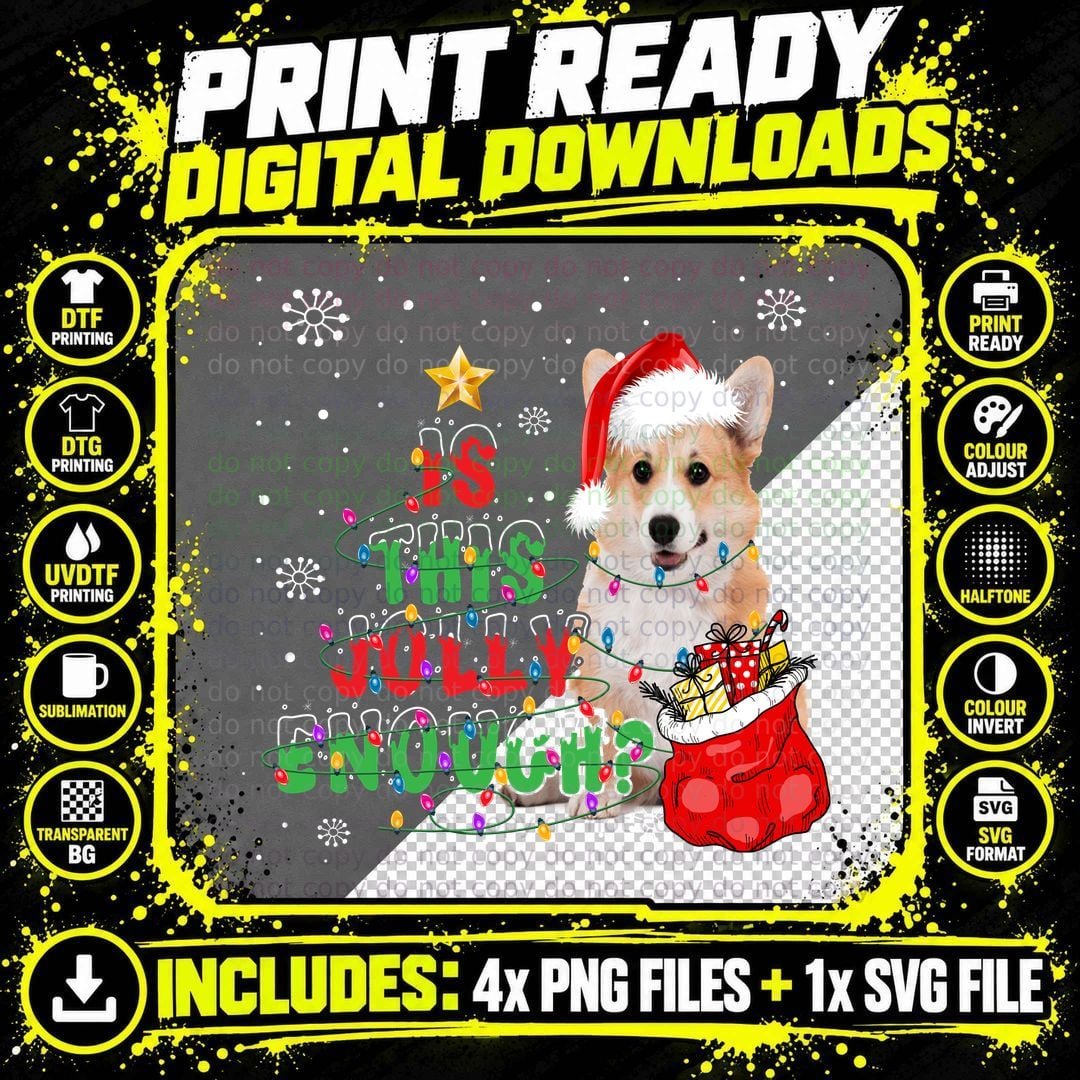 Pembroke Welsh Corgi Christmas T-Shirt Png SVG Digital Bundle