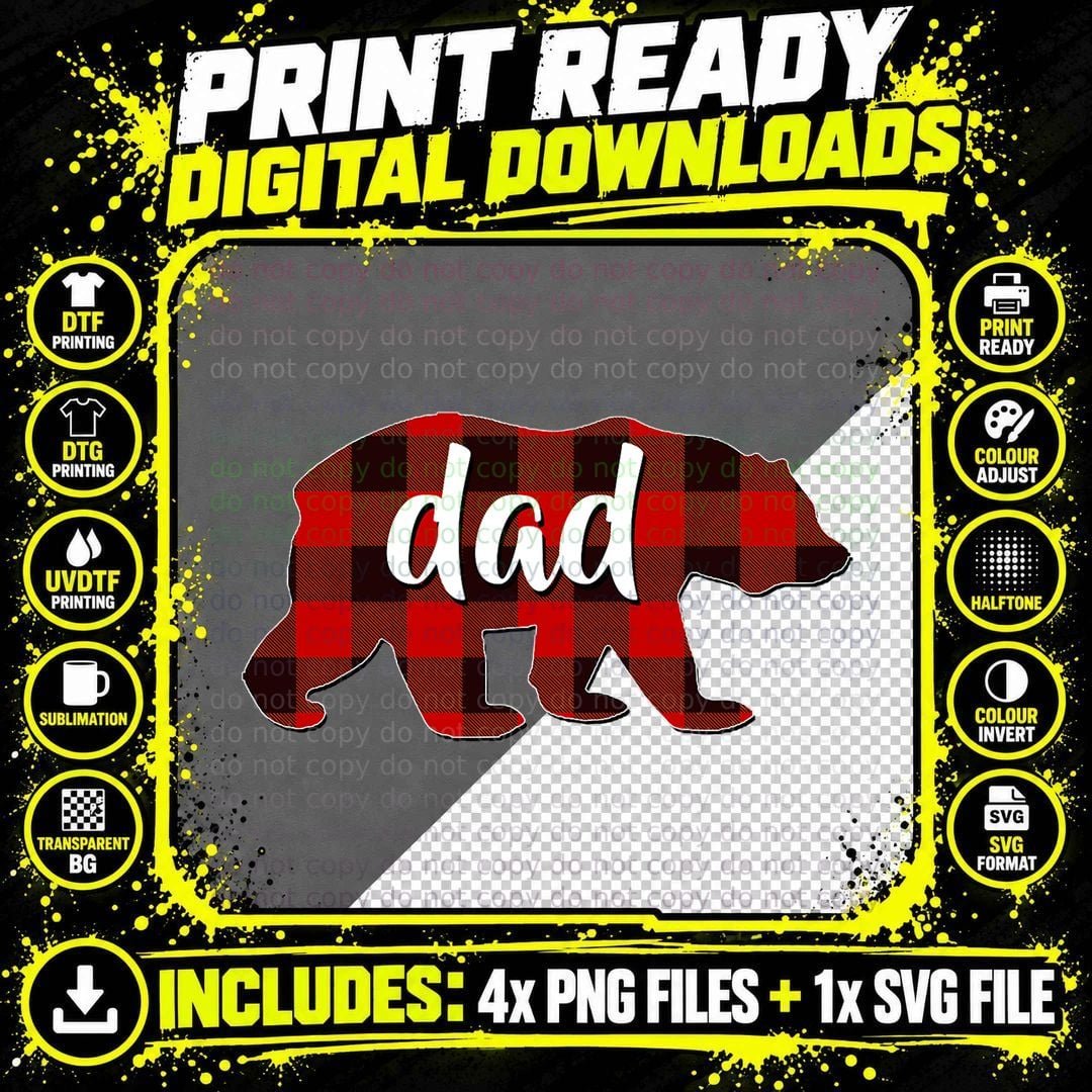 Red Plaid Dad Buffalo Matching Family Papa Pajama Png SVG Digital Bundle
