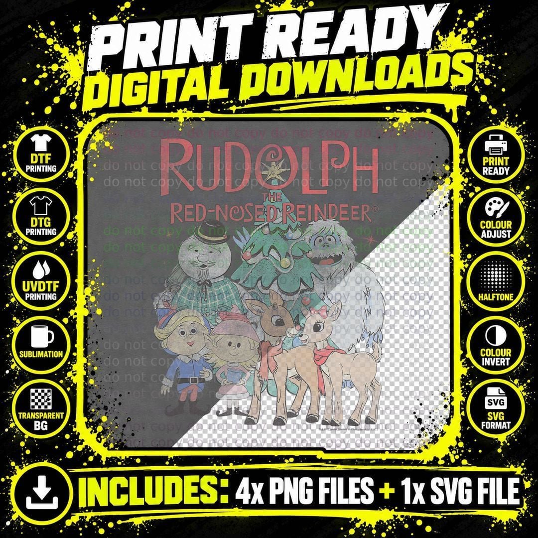 Rudolph the Red-Nosed Reindeer Christmas Special Group Png SVG Digital Bundle