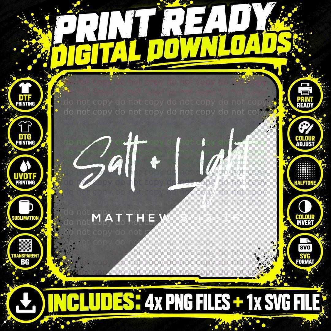 Salt Light Christmas Matthew 5 13-16 Bible Christian Png SVG Digital Bundle