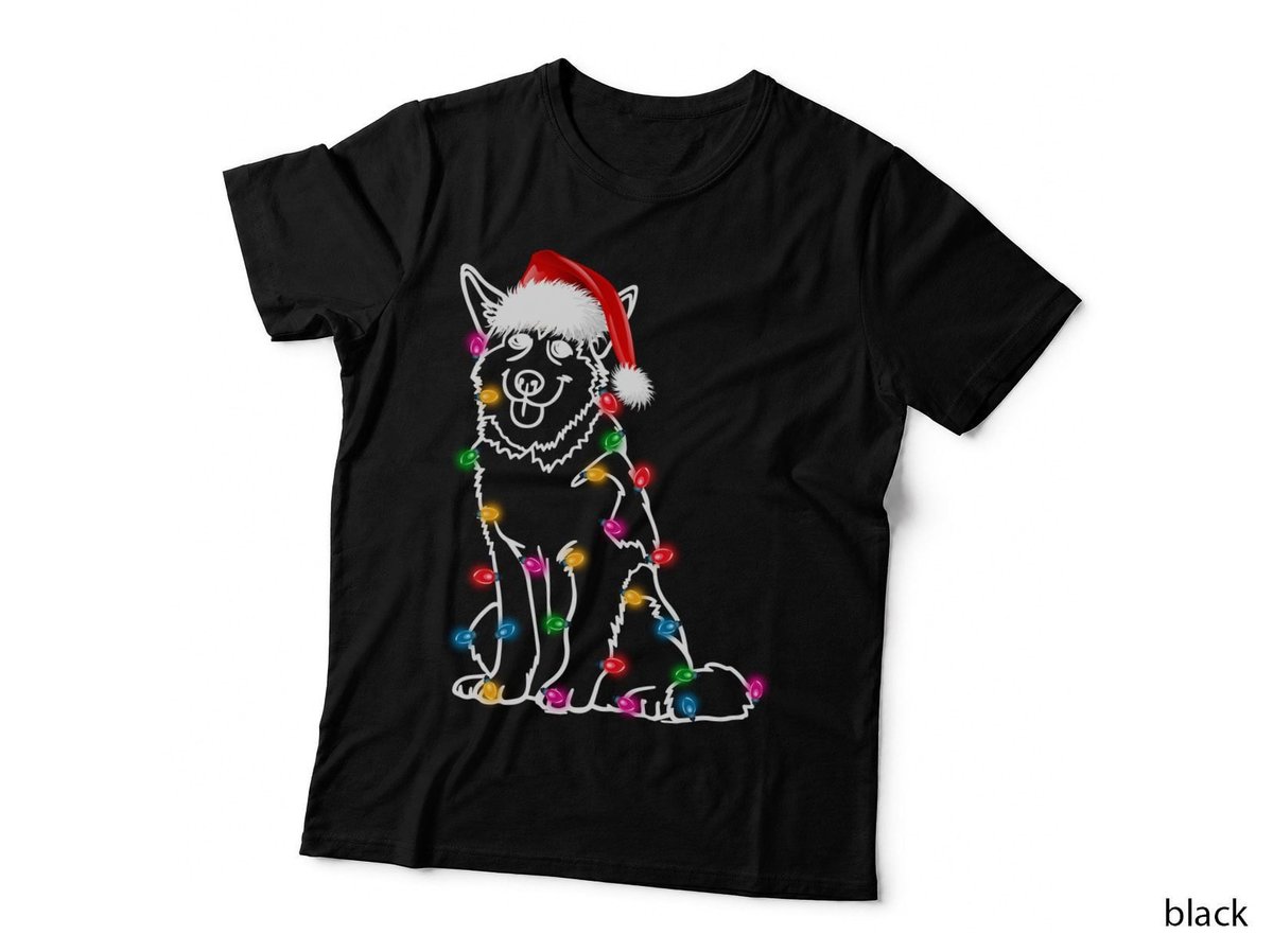 Siberian Husky Christmas Lights T-Shirt, Festive Holiday Style