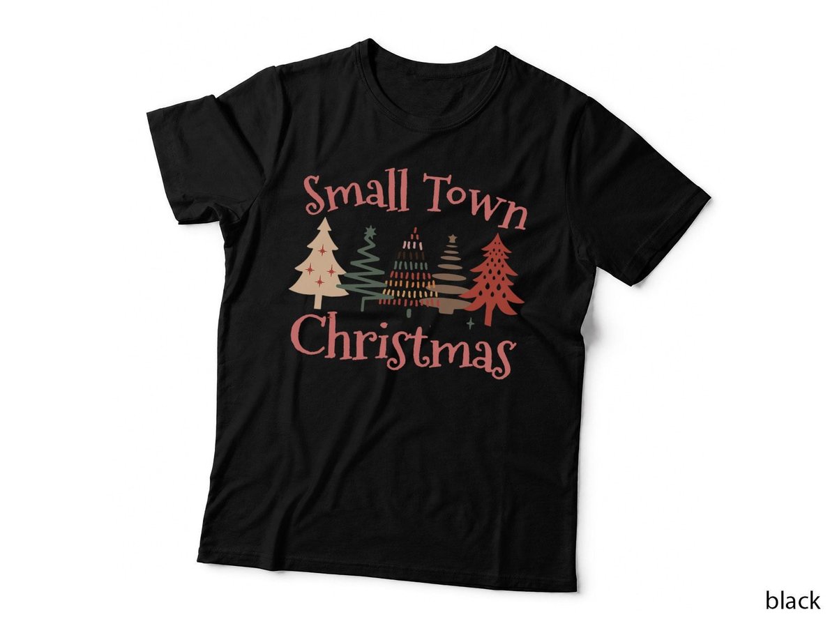 Small Town Christmas Hometown Vintage Christmas Tree Pajamas T-Shirt