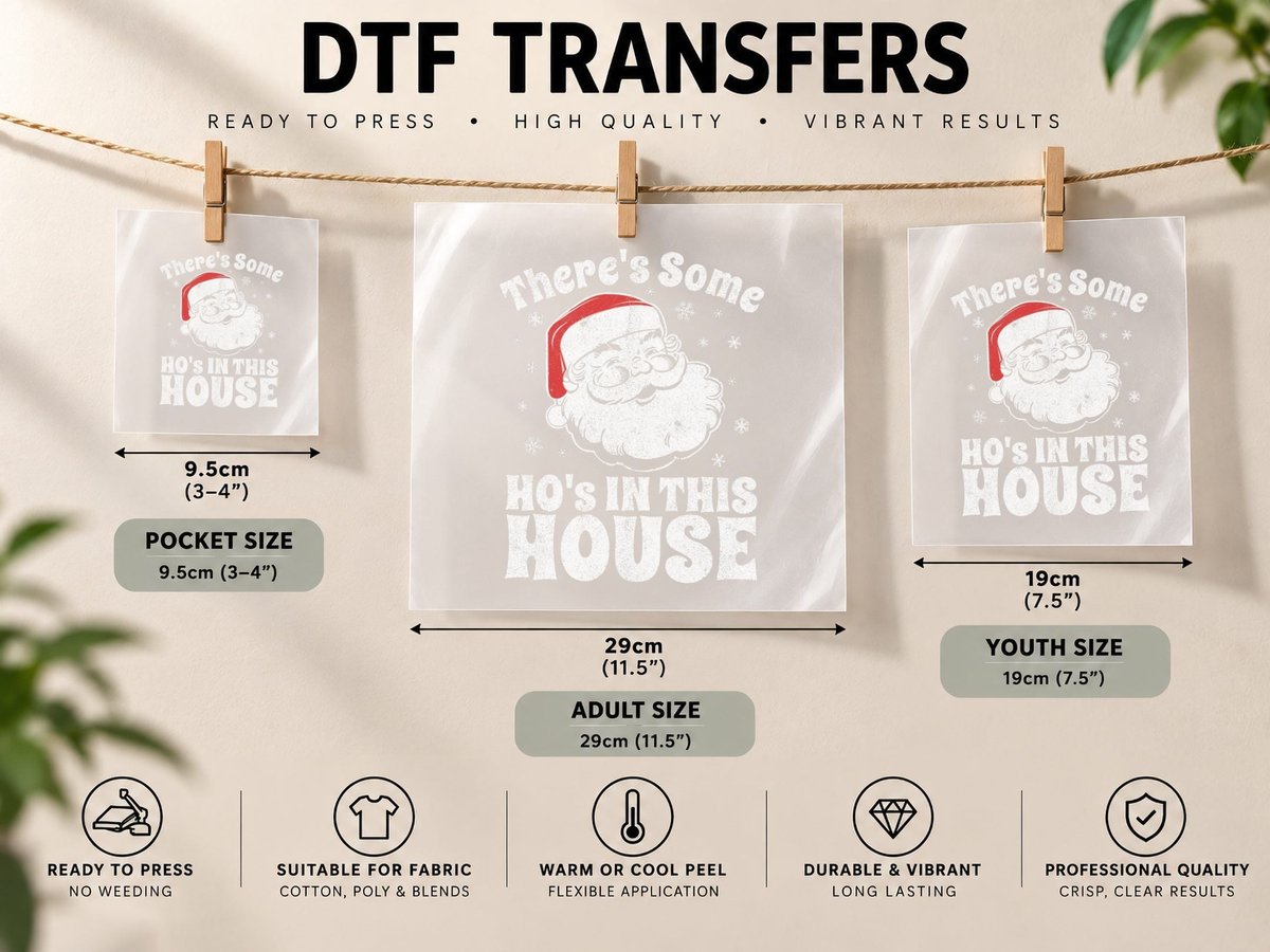 There's Some Ho's in This House Funny Christmas in July DTF Transfer Iron On