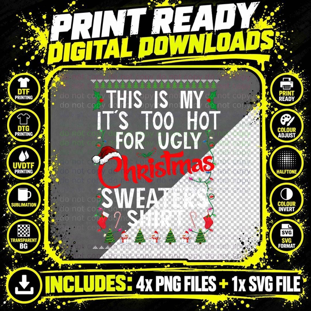 This Is My Ugly Christmas Pajama Funny Christmas Men Png SVG Digital Bundle