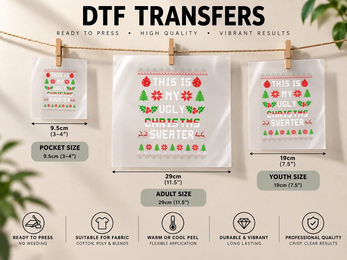 This Is My Ugly Funny Christmas Xmas Holiday Gifts DTF Transfer Iron On