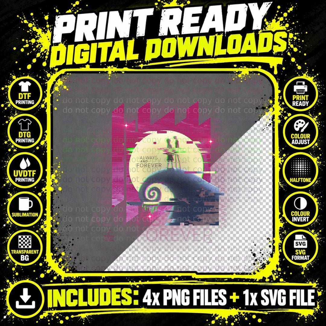 Tim Burton's Nightmare Before Christmas Always and Png SVG Digital Bundle