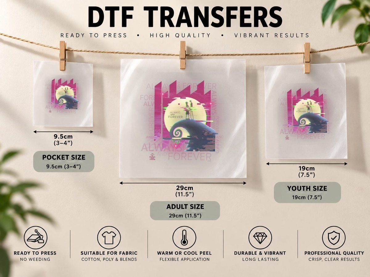 Tim Burton's Nightmare Before Christmas Always and Forever DTF Transfer Iron On